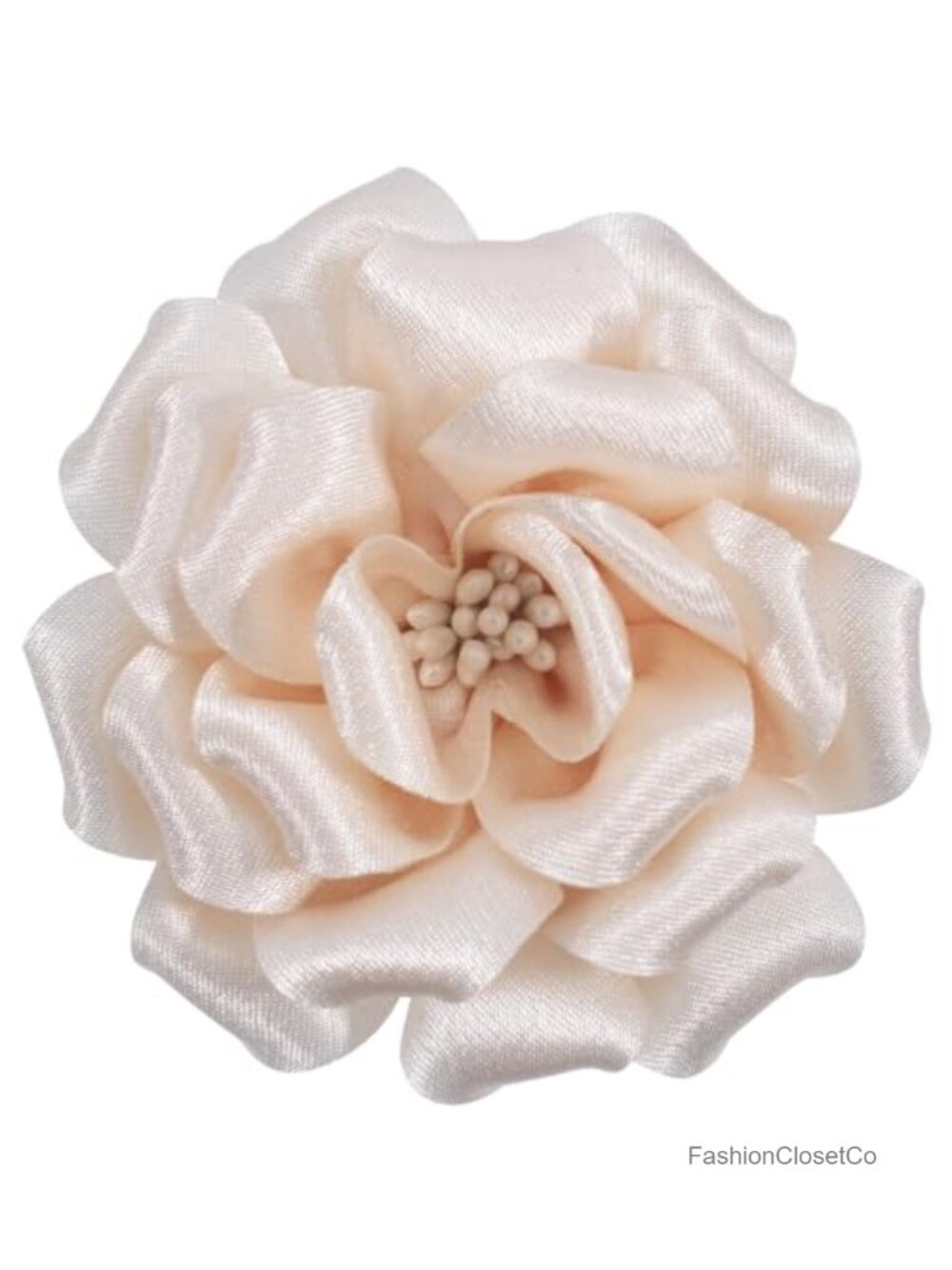 Camellia Flower Brooch Pin Hair Clip Fabric Art Vintage Floral Women